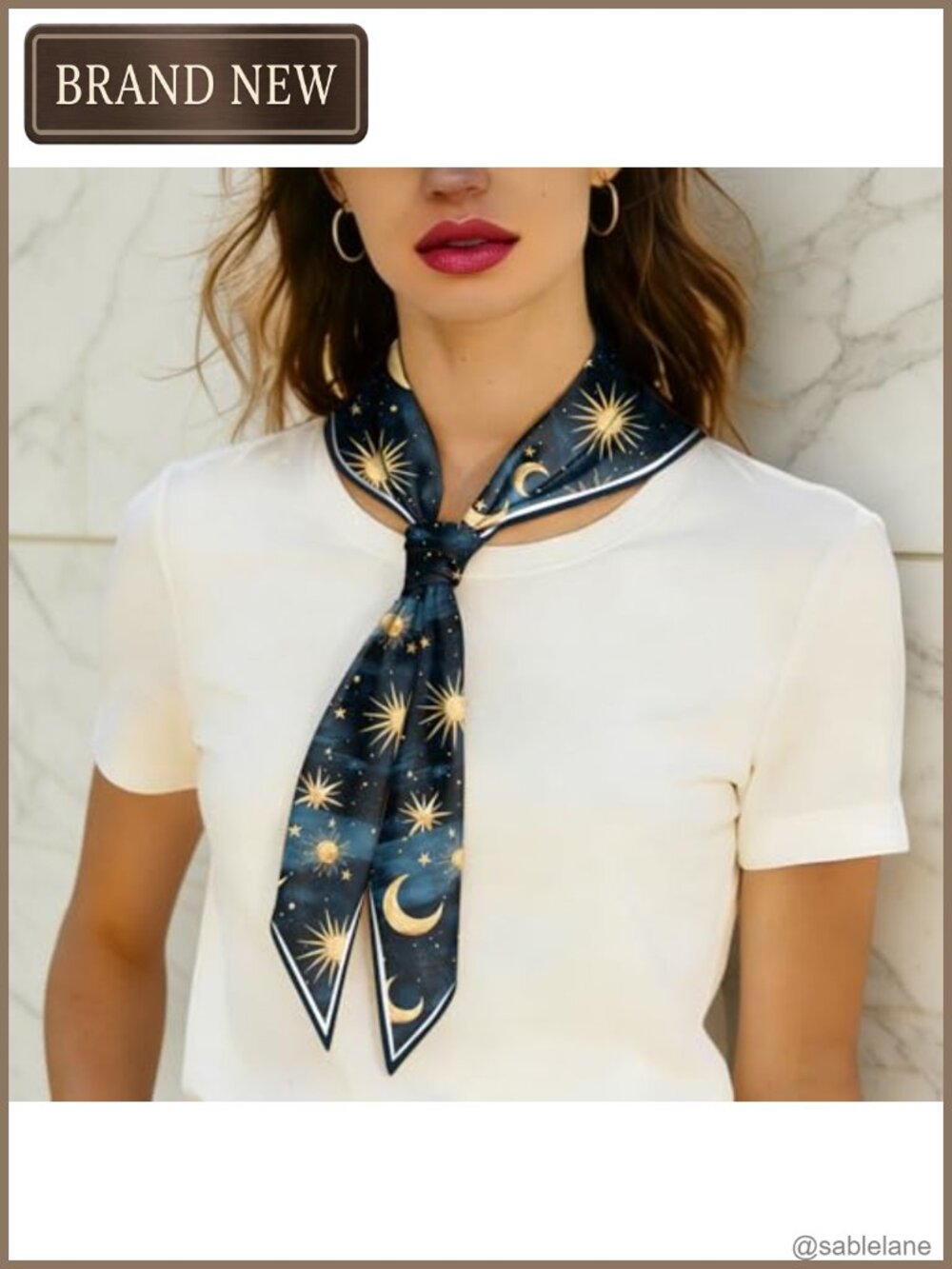 Satin Silk Feeling Fashion Scarf, Multipurpose Hair Neck Scarf - Picture 5 of 6